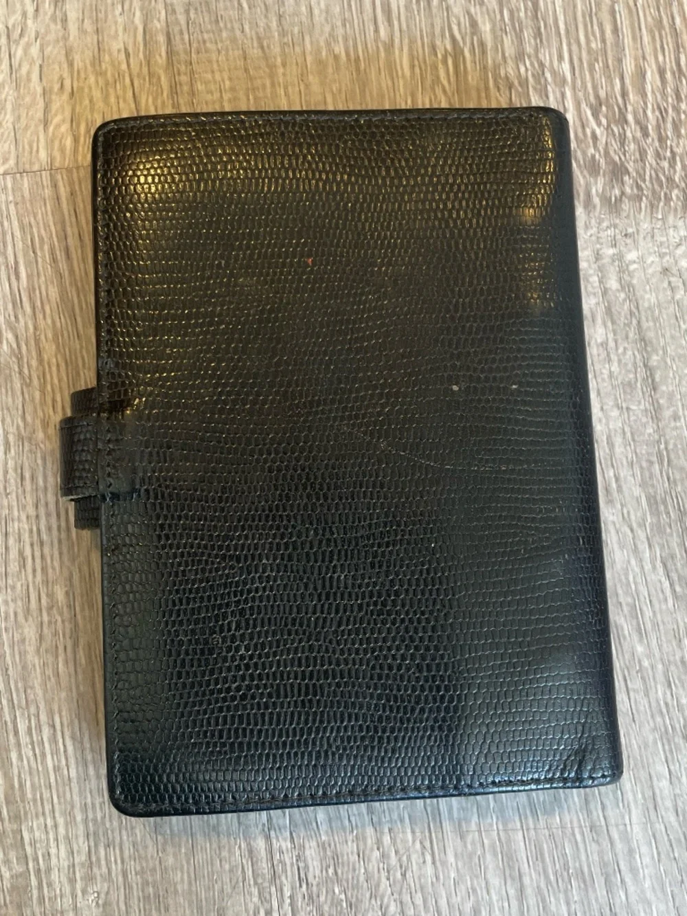 Vintage 90s Filofax Pocket Organizer 4-Ring Planner Binder | Black Lizard Print